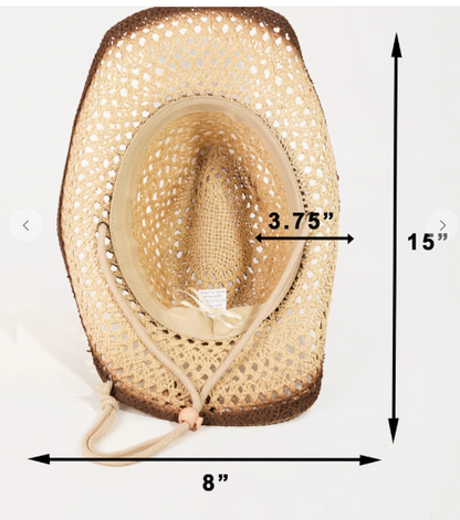 Western Straw Weave Rope String Cowboy Hat
