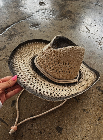 Western Straw Weave Rope String Cowboy Hat