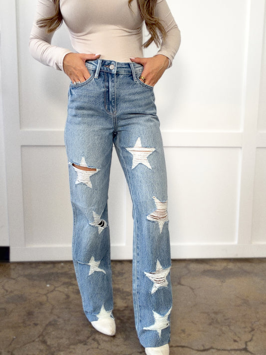 Shoot For The Stars Straight Leg Jeans