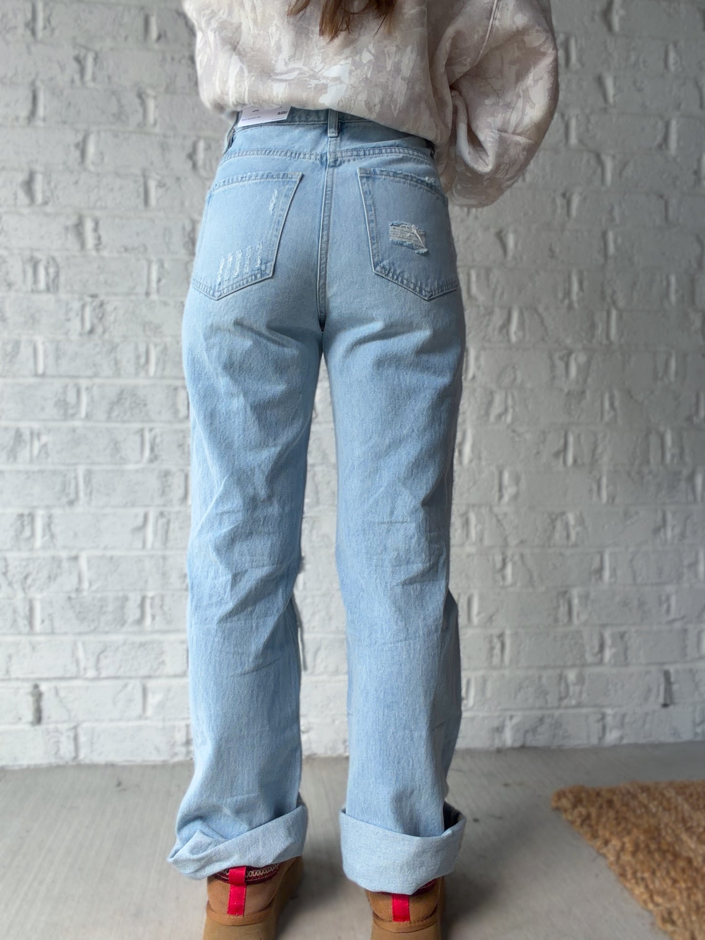 Madison Straight Leg Distressed Vervet Jeans