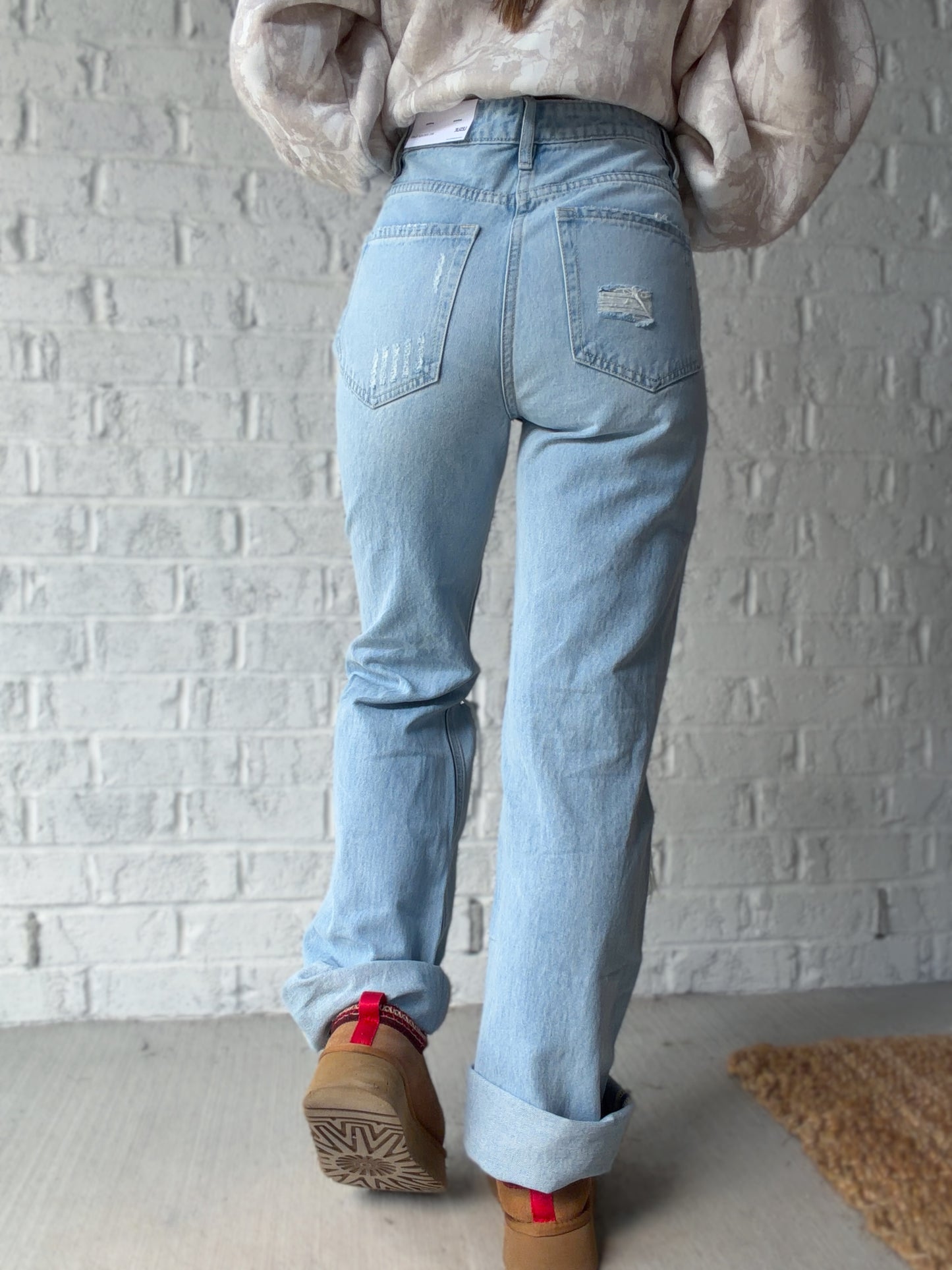 Madison Straight Leg Distressed Vervet Jeans