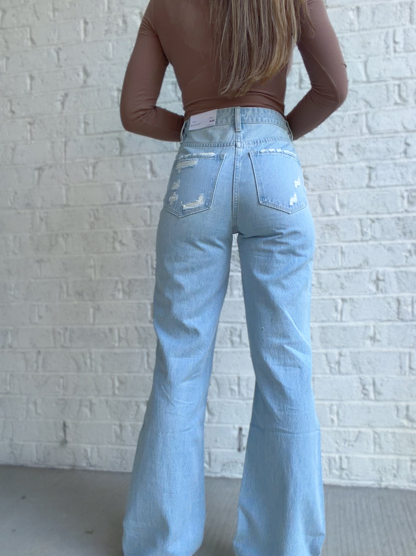 Peri High Rise Loose Vervet Flare Jeans