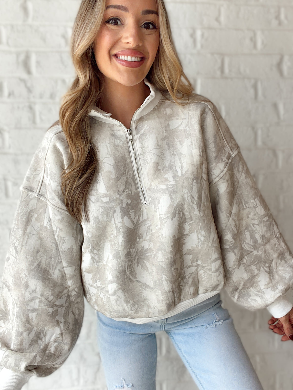 Raya Camo Quarter Zip Sweatshirt