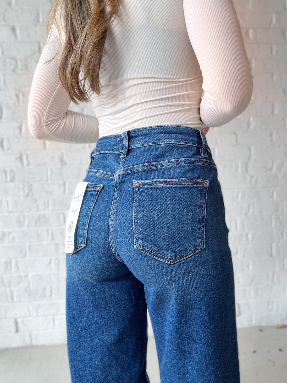 Marlowe High Rise Distressed Wide Leg Jeans