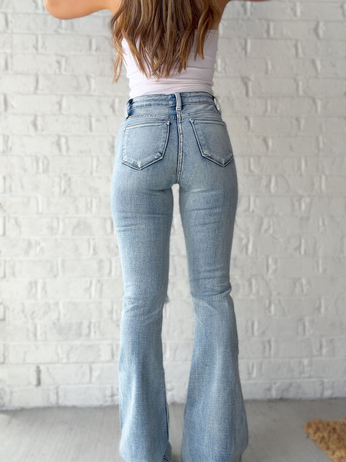 Sawyer Mid Rise Distressed Flare Jeans