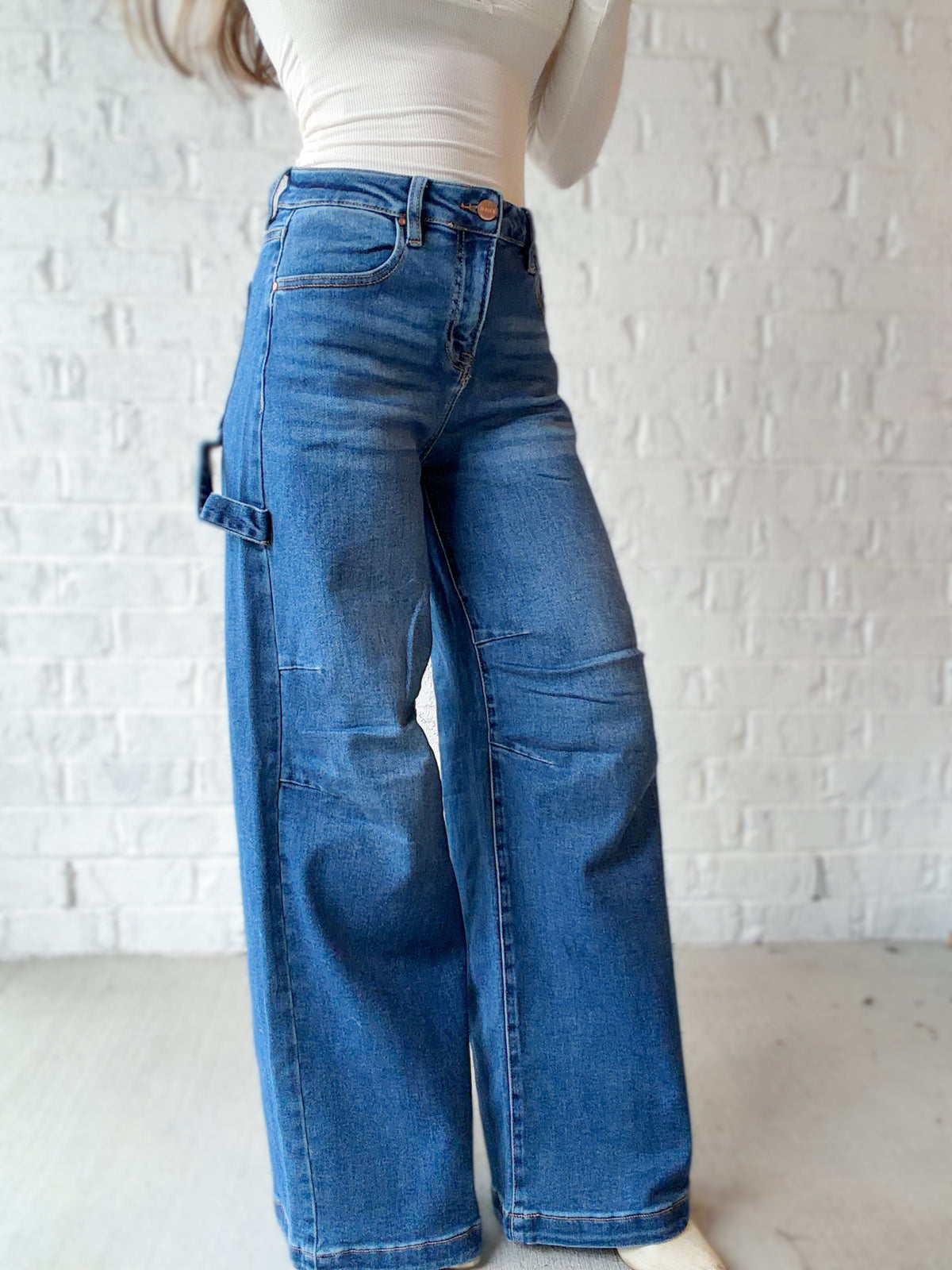 Dakota Days High Rise Cargo Wide Leg Jeans