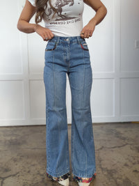 Wildflower Cuffed Denim Jeans