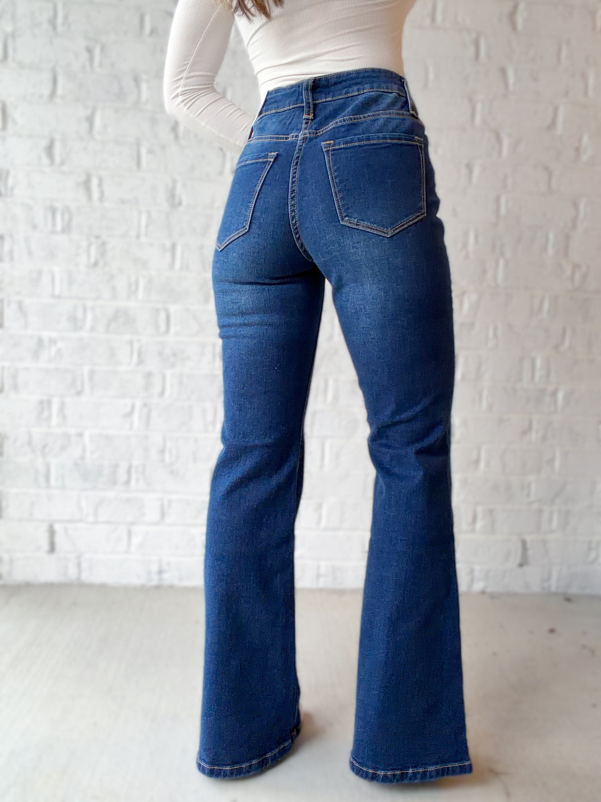 Sloane High Rise Dark Wash Flares