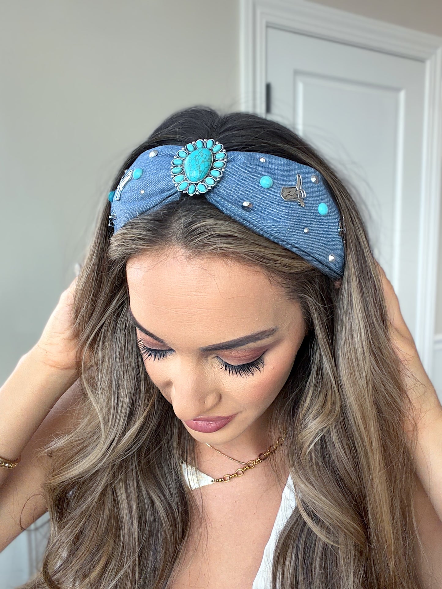 Western Turquoise Top Knotted Headband