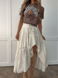 Boho Waves Ruffled Maxi Skirt