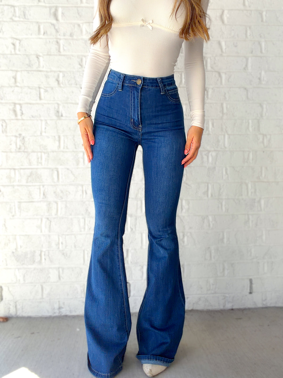 Fiona High Waisted Bell Bottom Flare Jeans - All Colors