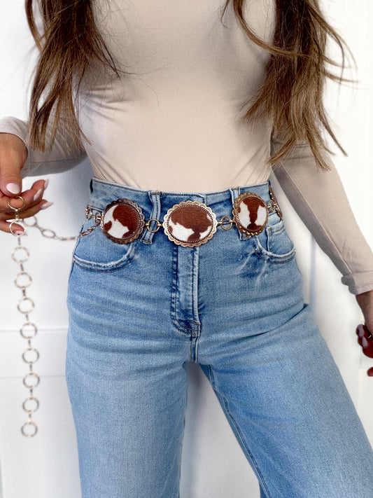 Move Over Cowhide Chain Belt