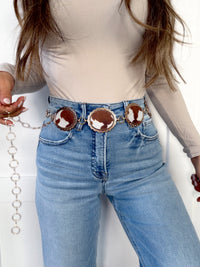 Move Over Cowhide Chain Belt