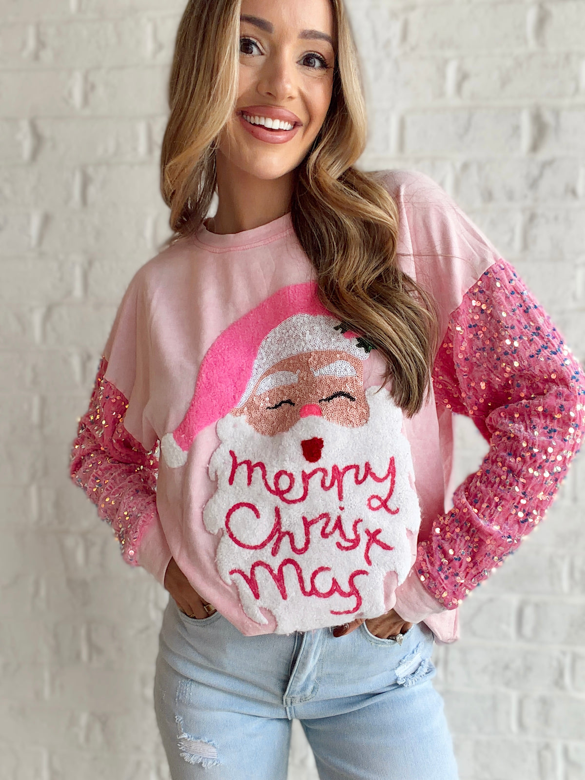 Sugar Sparkle Santa Pullover