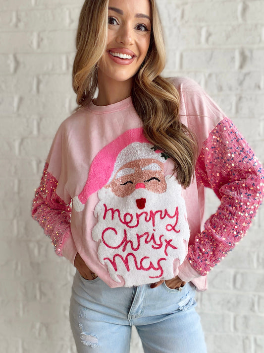 Sugar Sparkle Santa Pullover