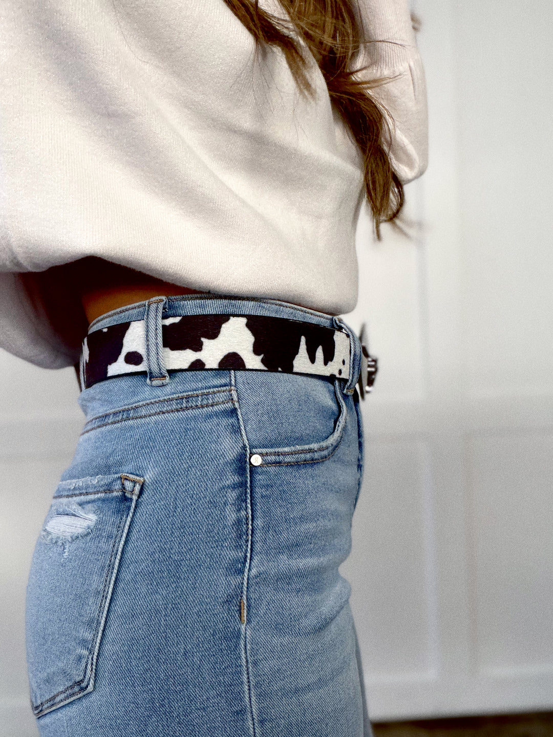 Western Longhorn Leather Belt