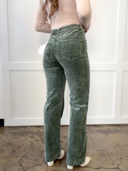 Grace Tummy Control Mid Rise Corduroy Pants