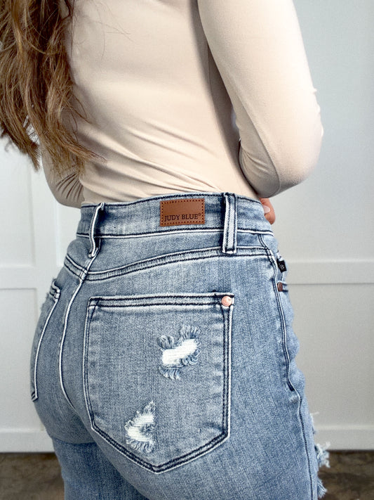 Kennedy Mid Rise Straight Leg Jeans