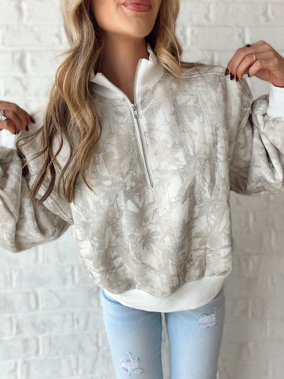 Raya Camo Quarter Zip Sweatshirt