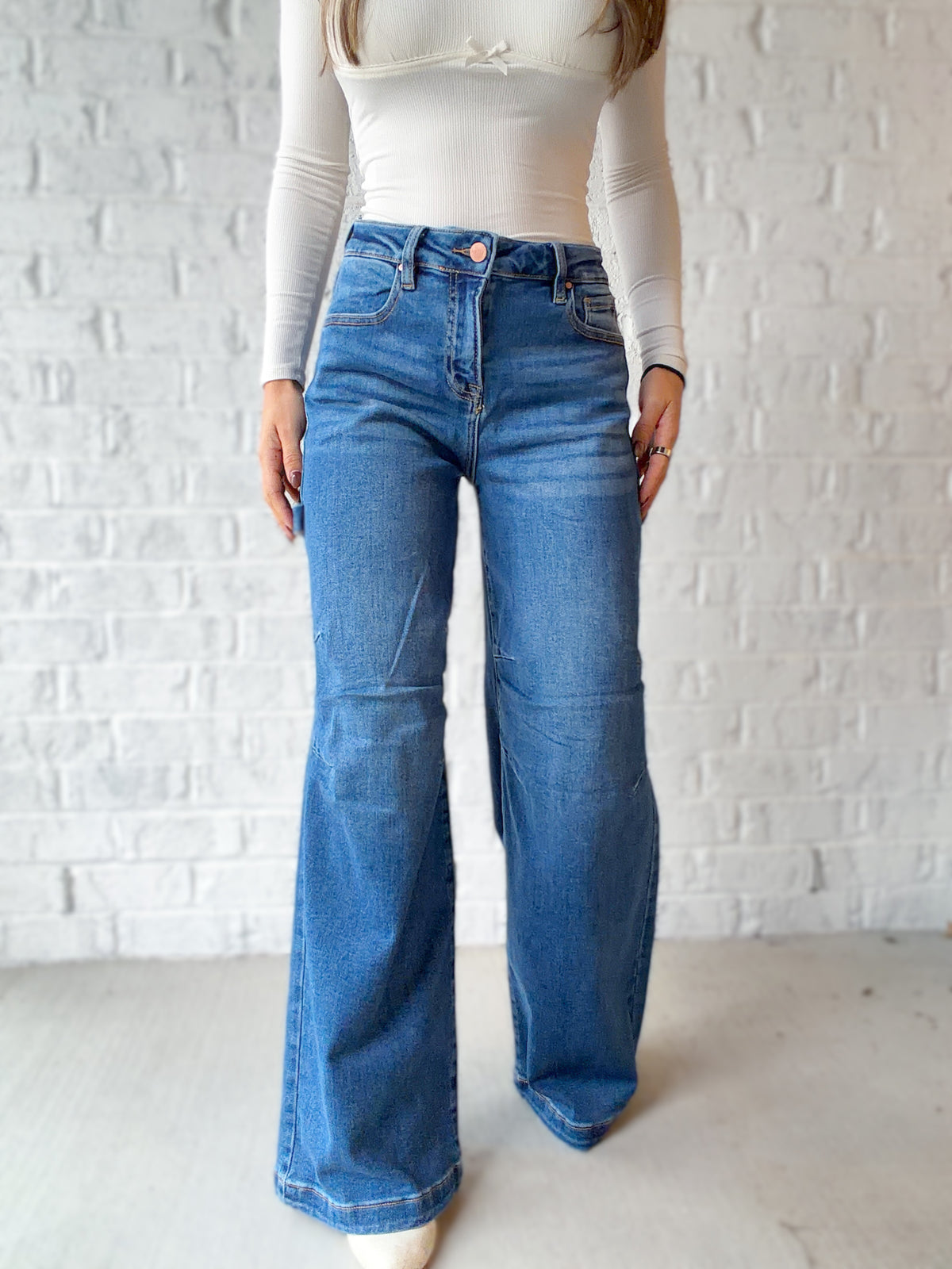Dakota Days High Rise Cargo Wide Leg Jeans