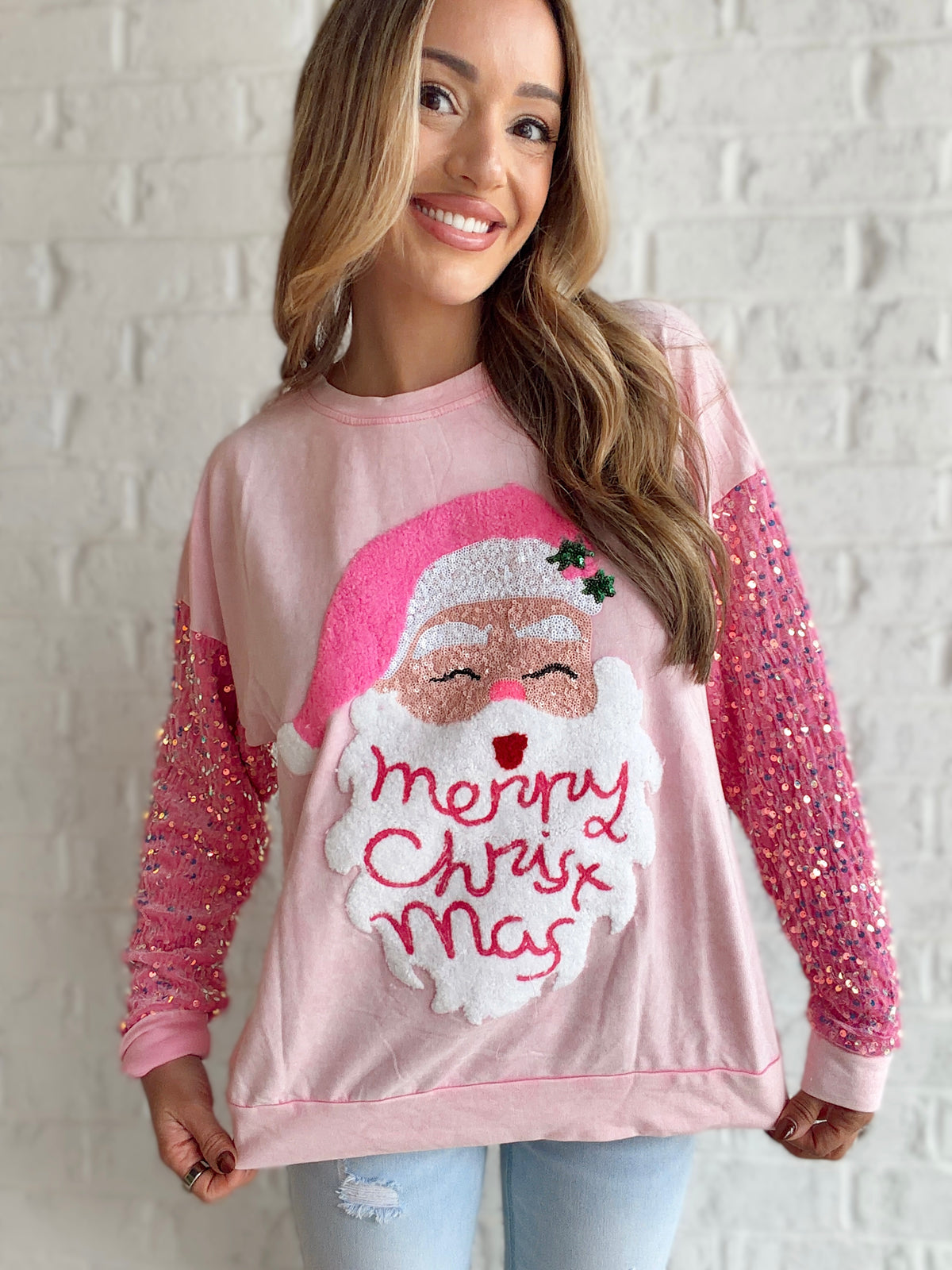 Sugar Sparkle Santa Pullover