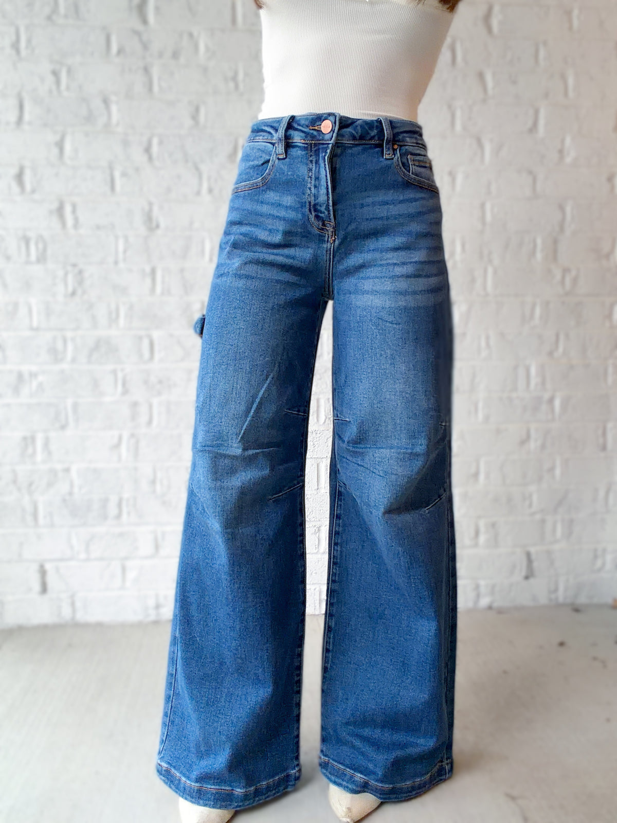 Dakota Days High Rise Cargo Wide Leg Jeans