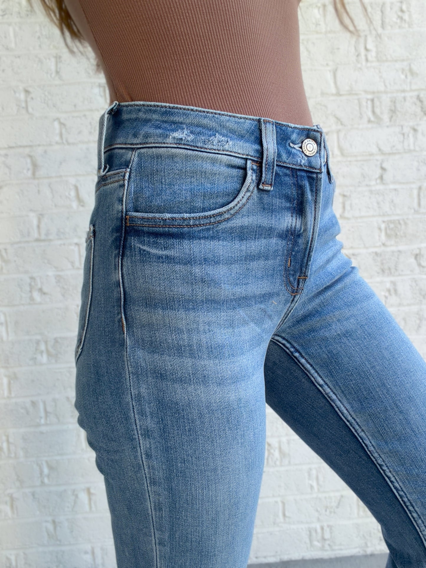 Madelyn Cuffed Slim Straight Leg Flying Monkey Jeans
