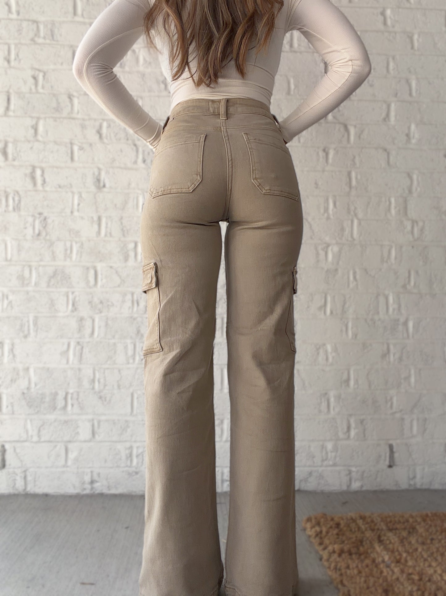 High Rise Risen Cargo Pants