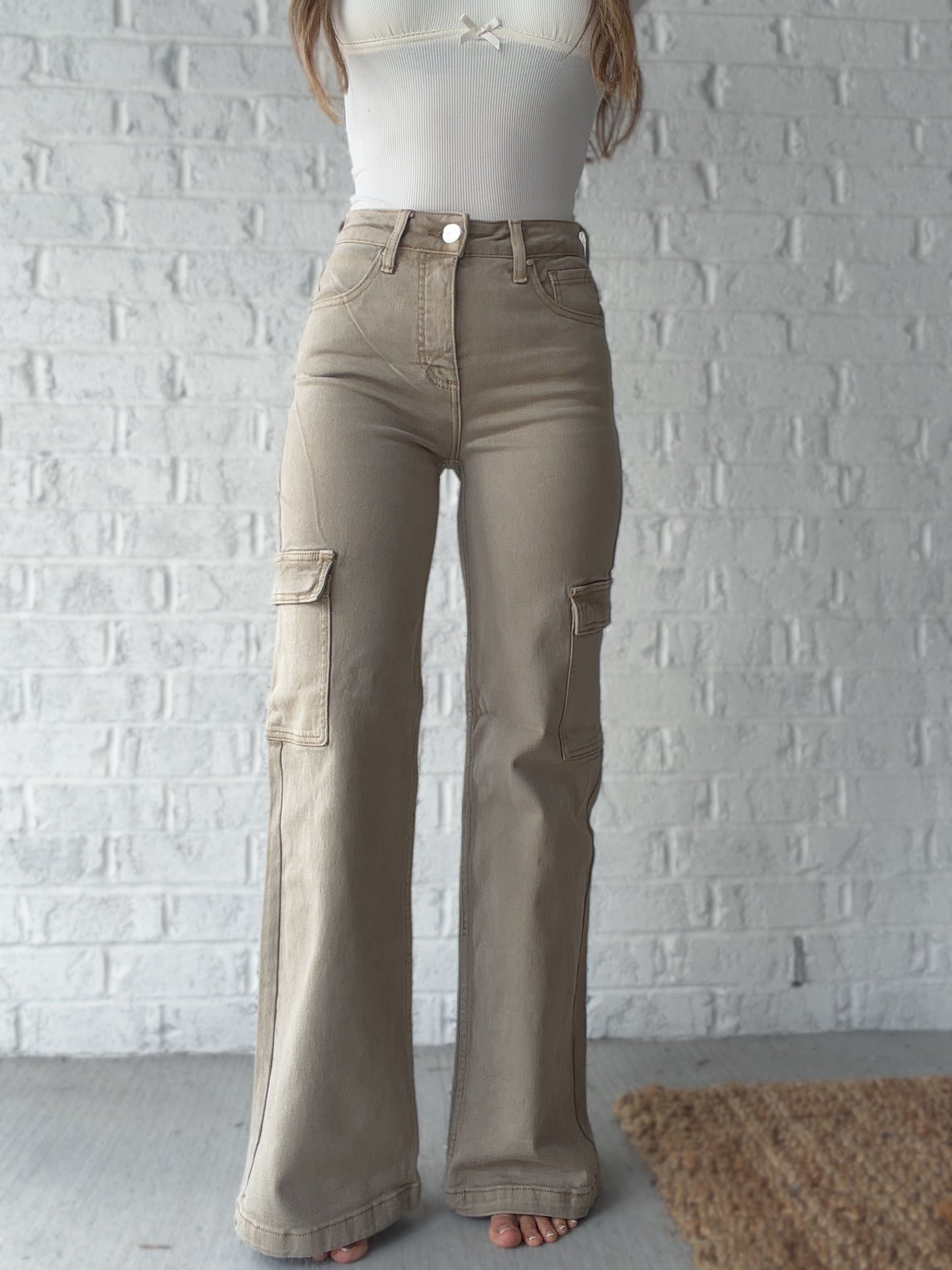 High Rise Risen Cargo Pants