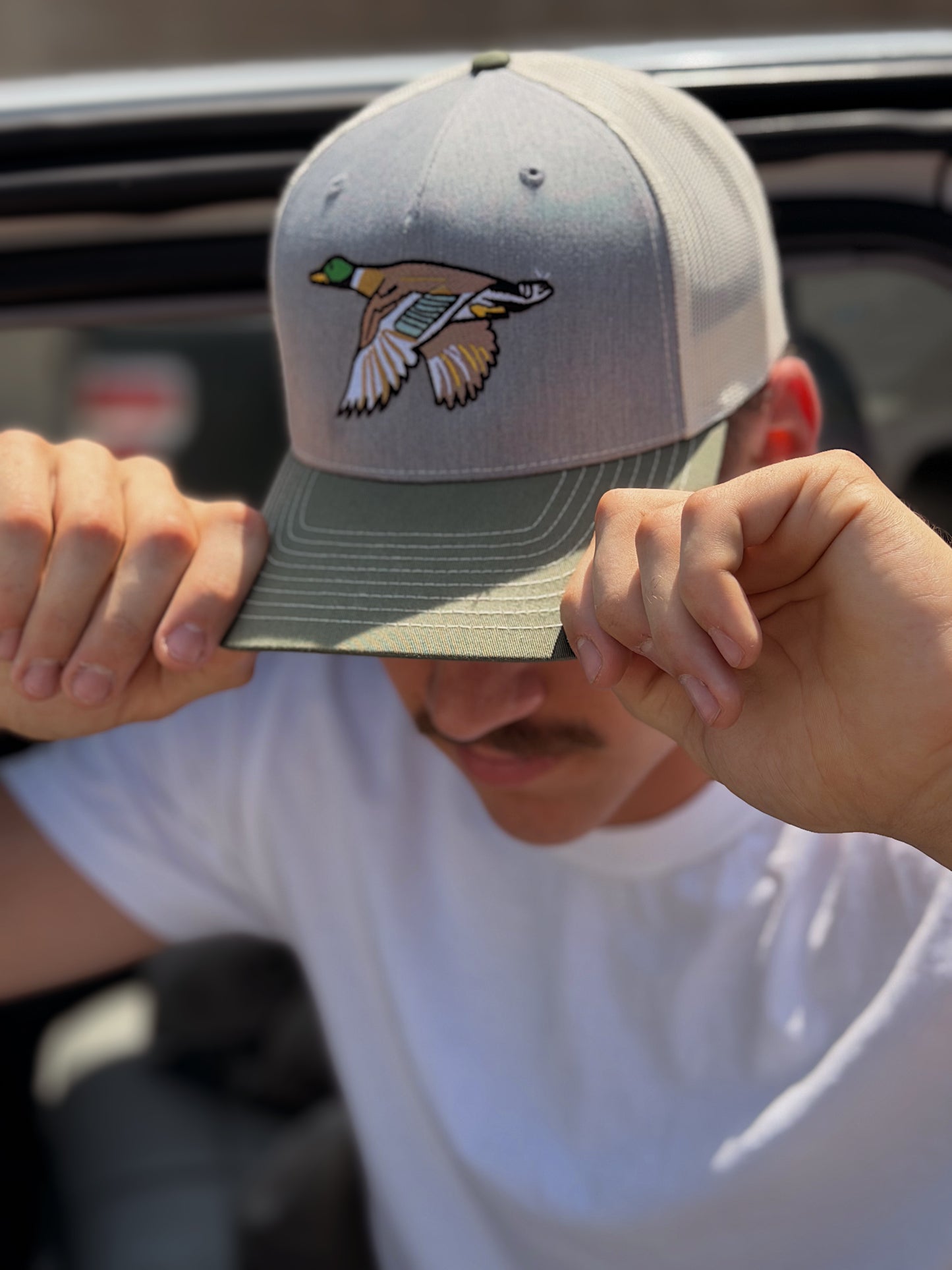 Flying Mallard Embroidered Trucker Hat