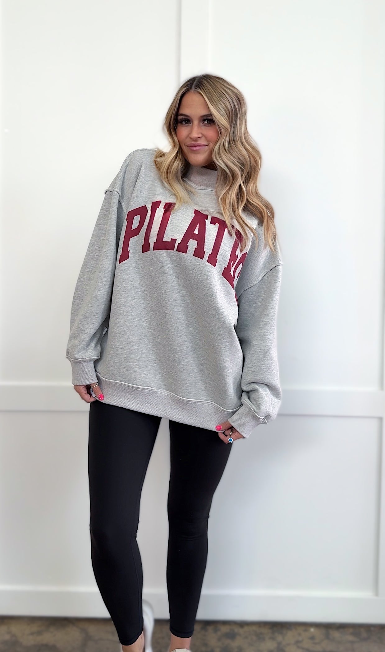 Tilly Pilates/Gym Reversible Oversized Mockneck Crew