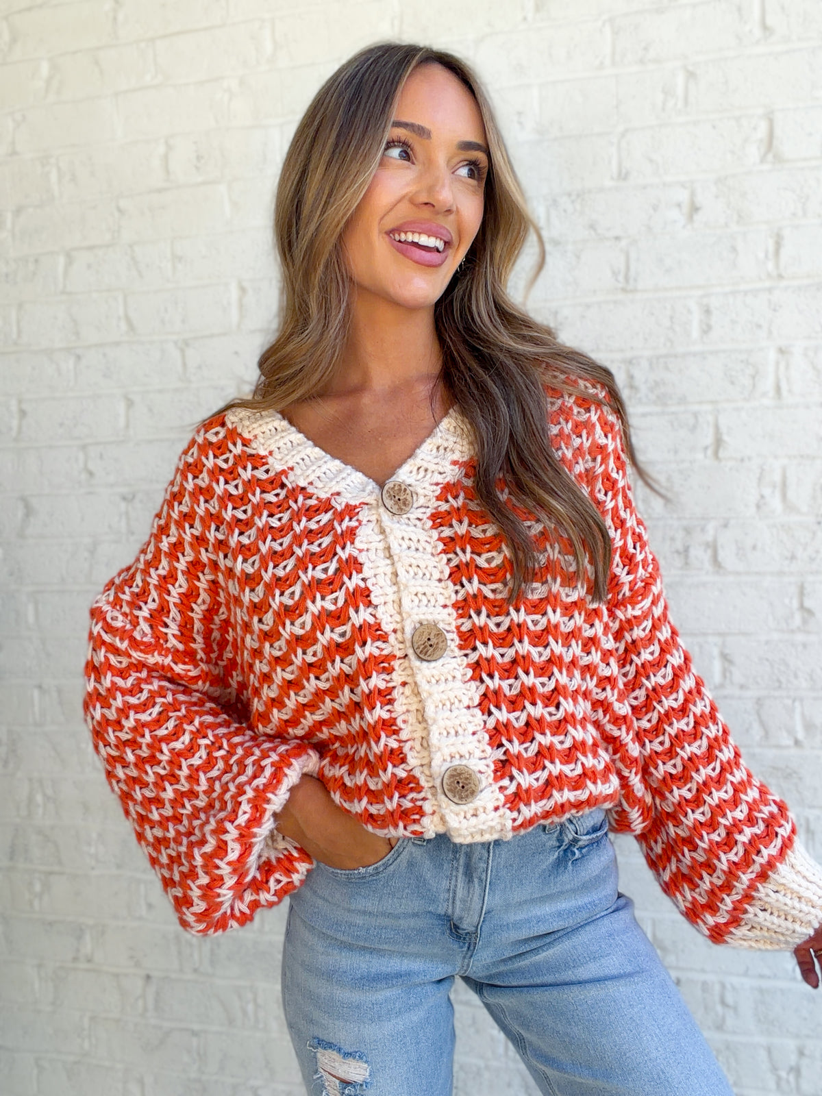 Autumn Glow Button-Up Cardigan
