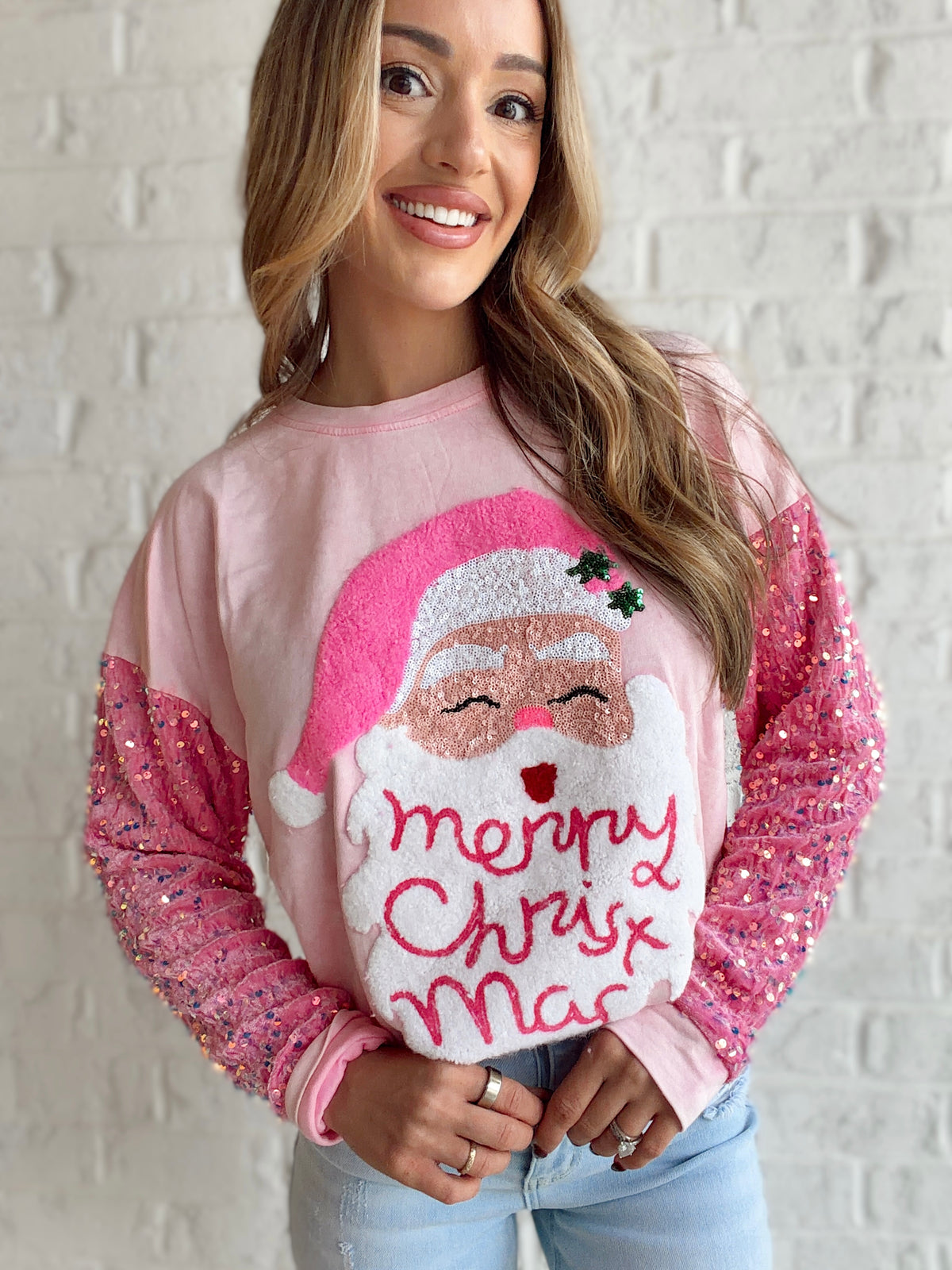 Sugar Sparkle Santa Pullover