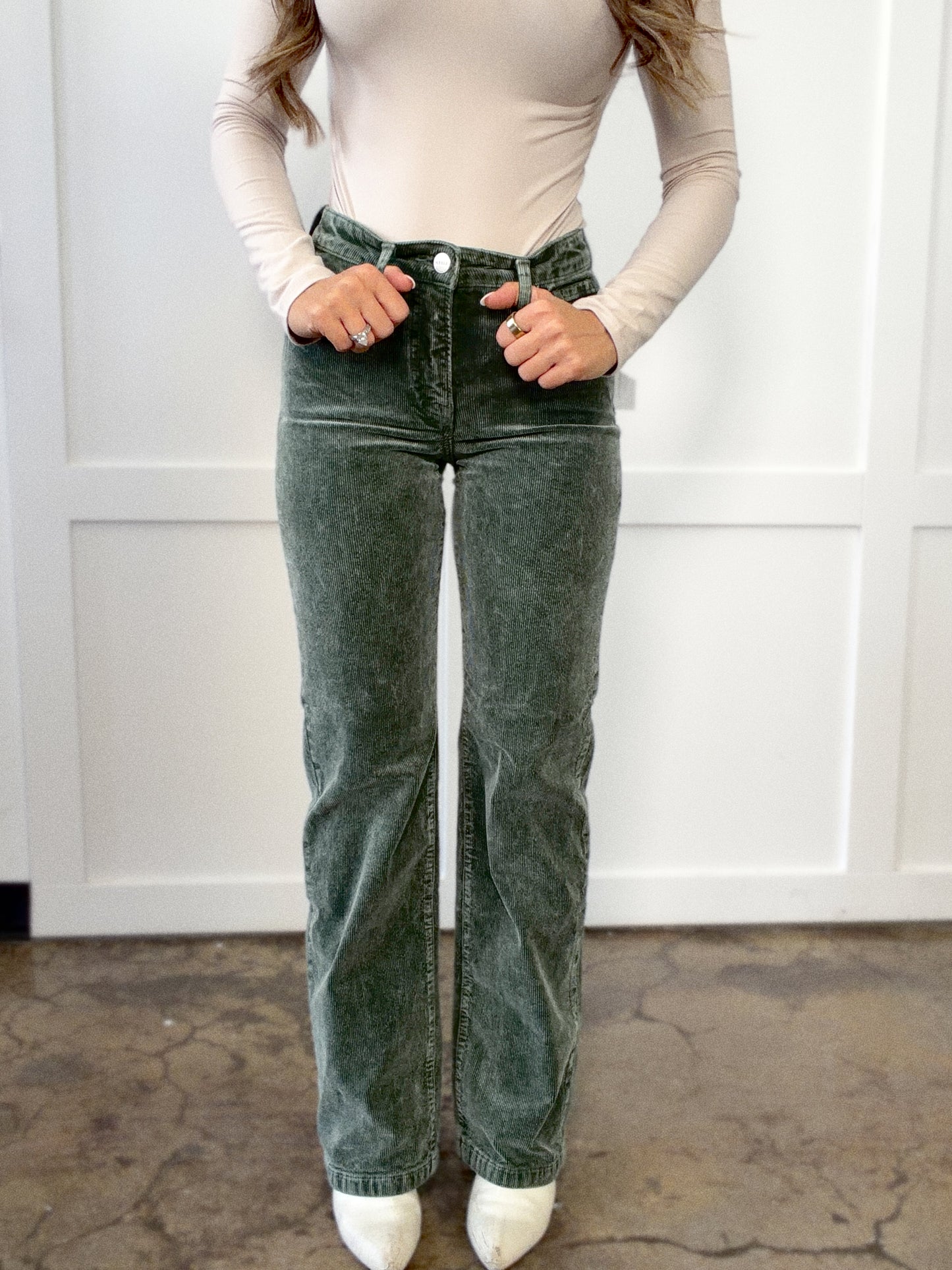 Grace Tummy Control Mid Rise Corduroy Pants