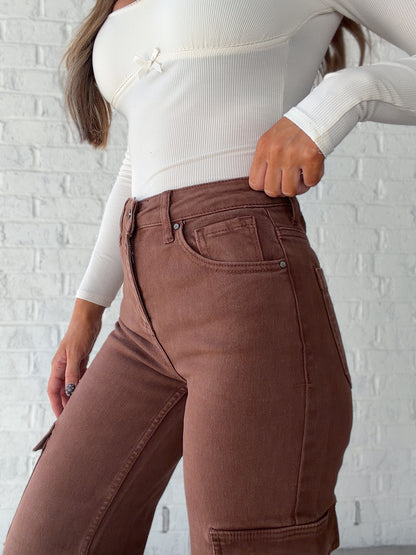 High Rise Risen Cargo Pants