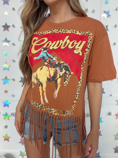 Vintage Western Cowboy Fringe Graphic Tee