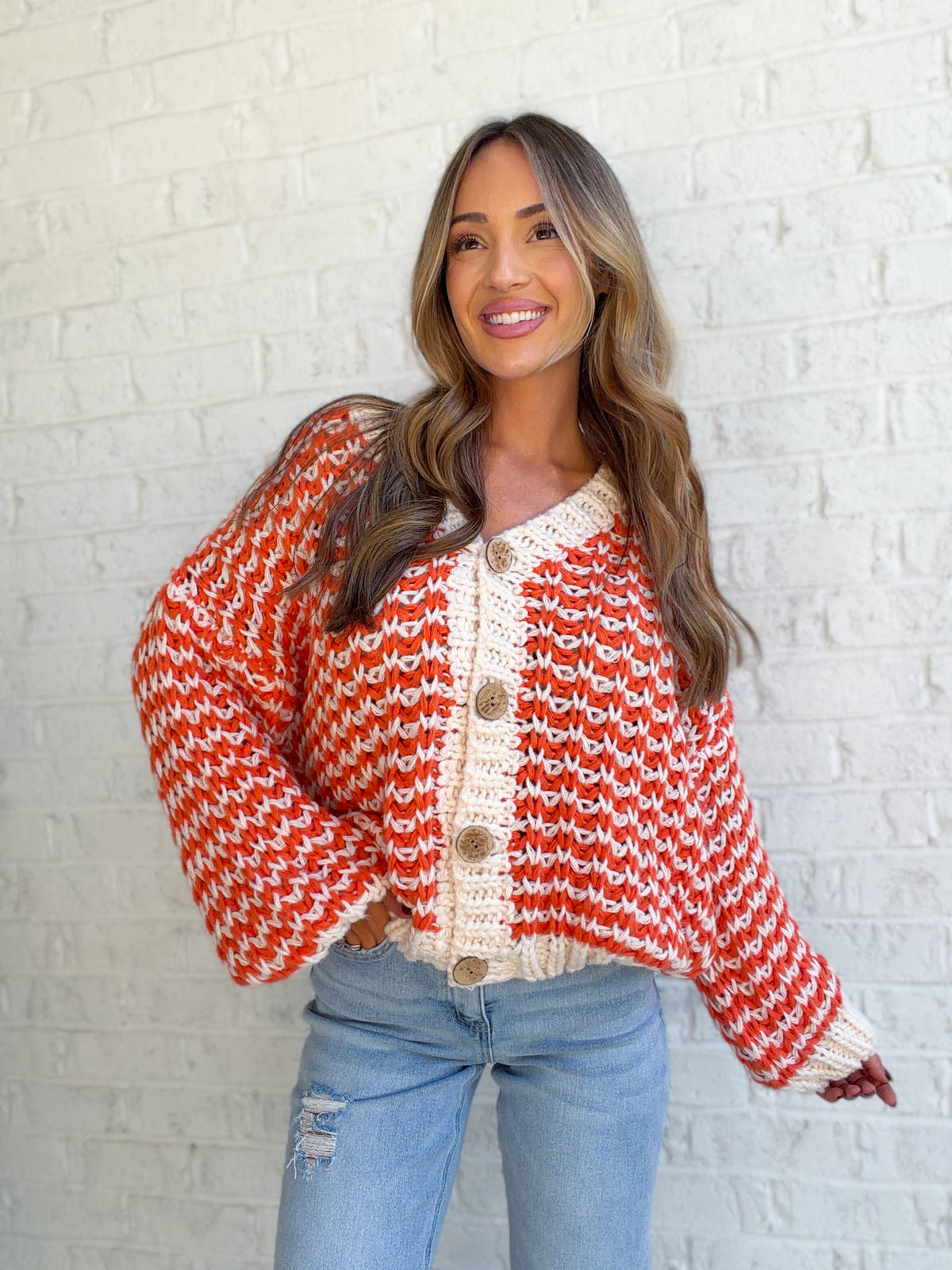 Autumn Glow Button-Up Cardigan