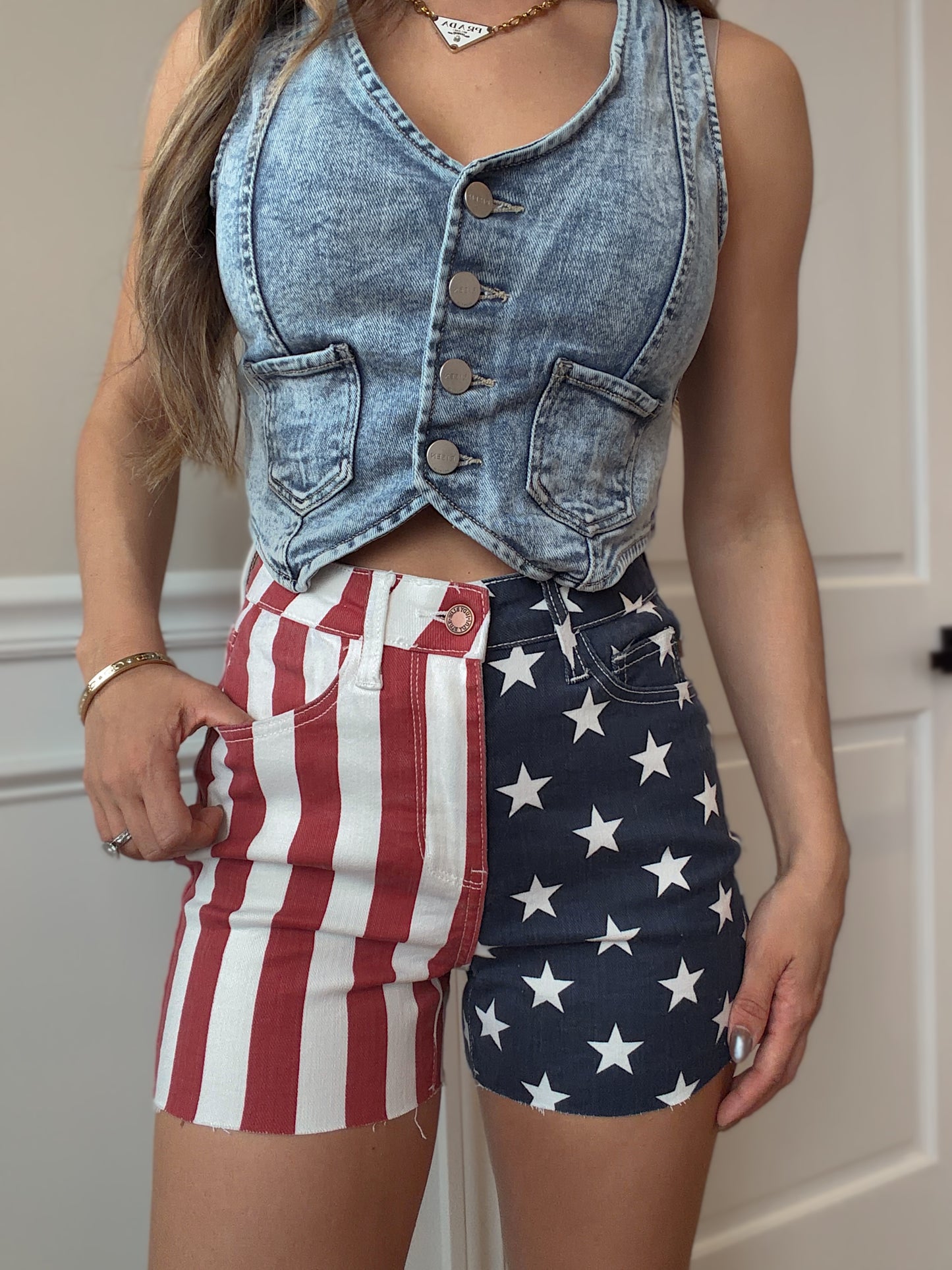 American Honey Judy Blue Denim Shorts