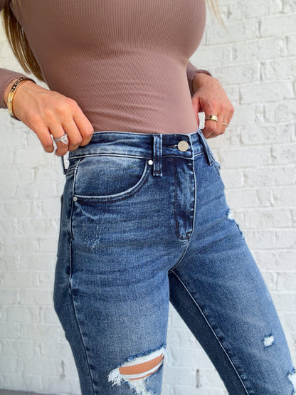 Alice High Waisted Frayed Hem Jeans