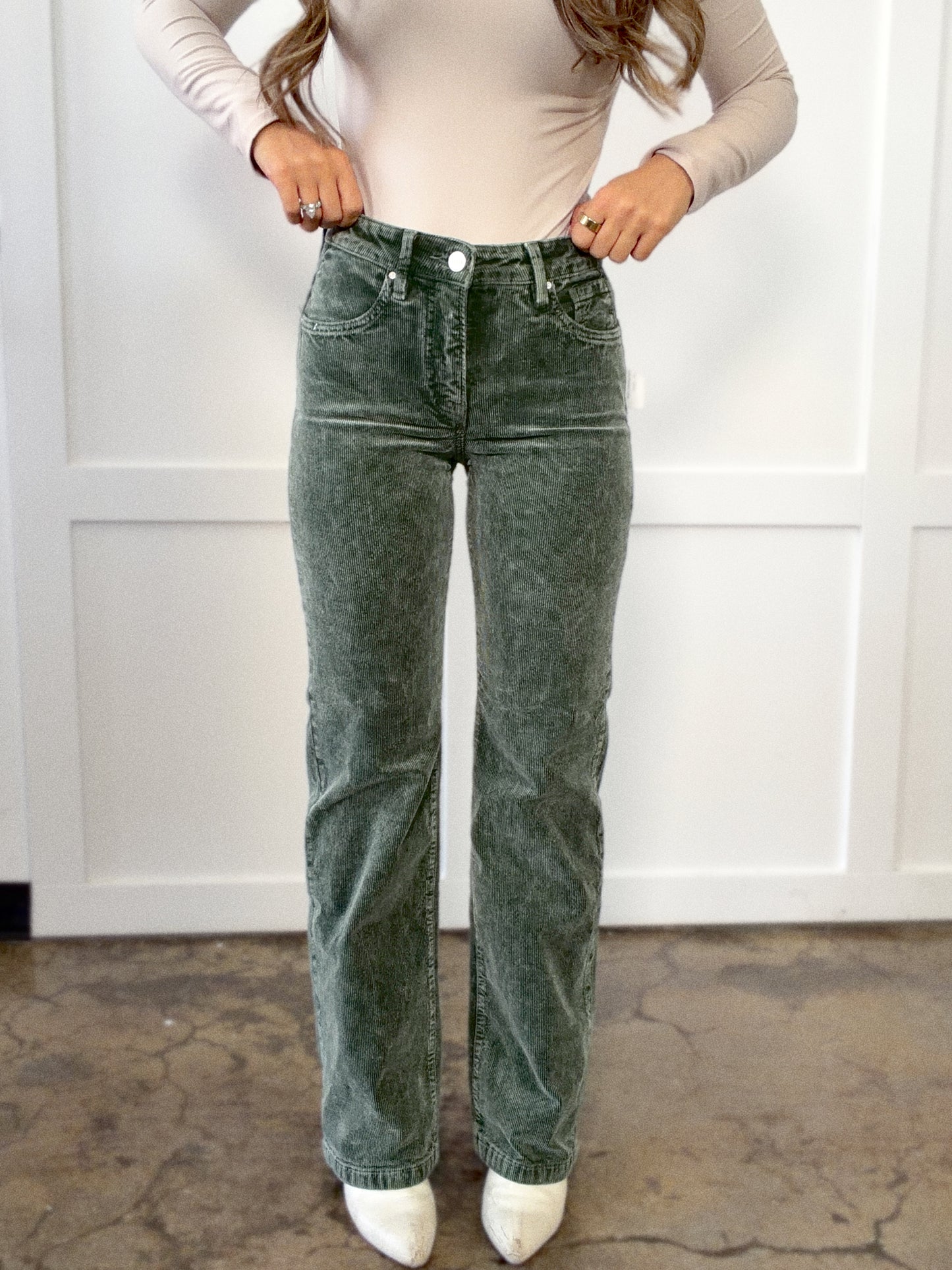 Grace Tummy Control Mid Rise Corduroy Pants