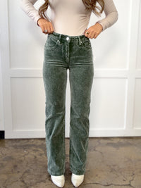 Grace Tummy Control Mid Rise Corduroy Pants