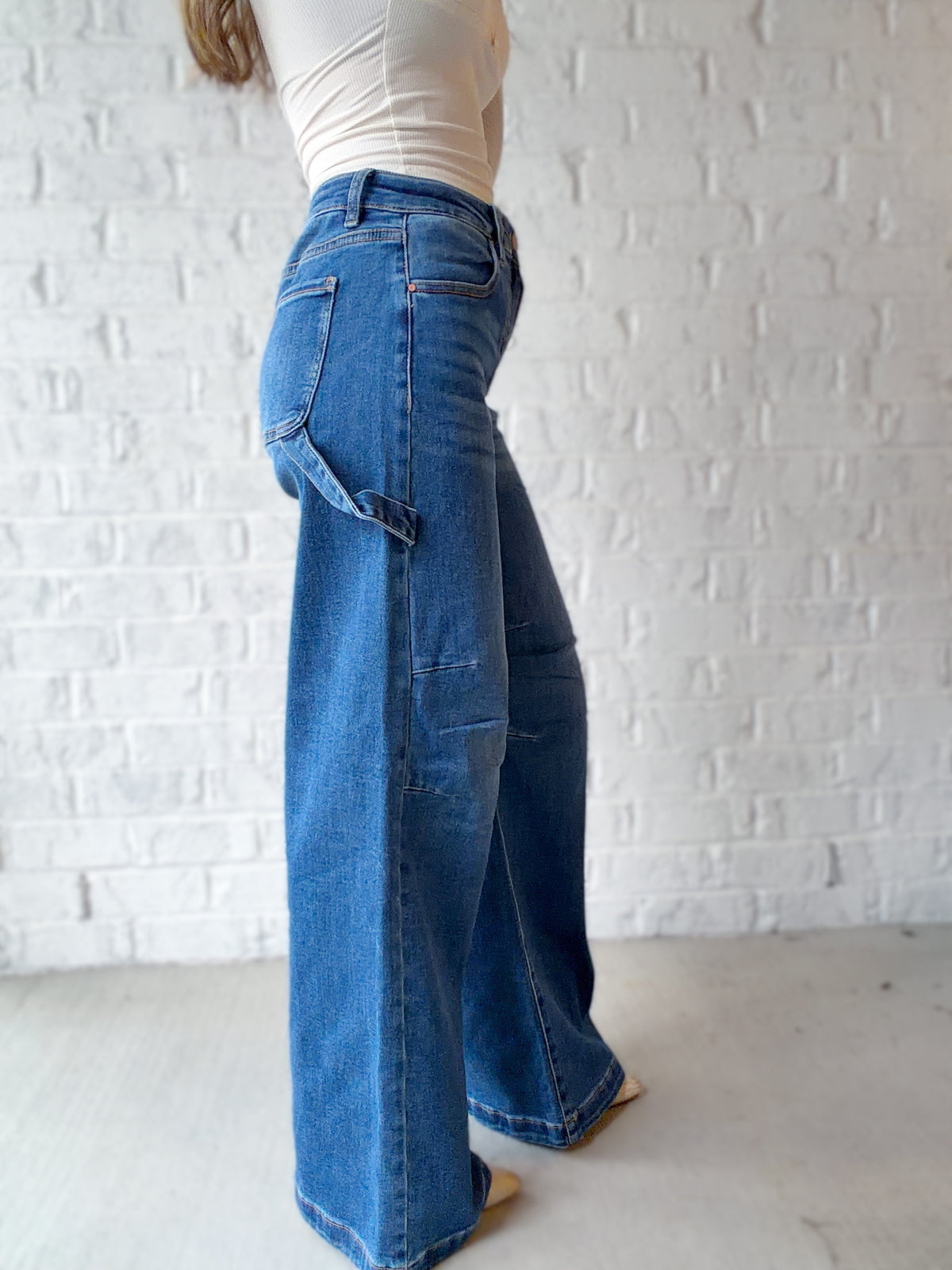 Dakota Days High Rise Cargo Wide Leg Jeans