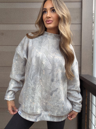 Tilly Oversized Light Camo Mockneck Crew