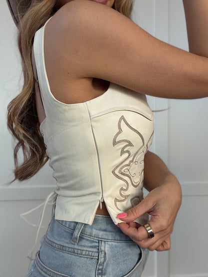 IMPERFECT Of Jessie Western Embroidered Corset