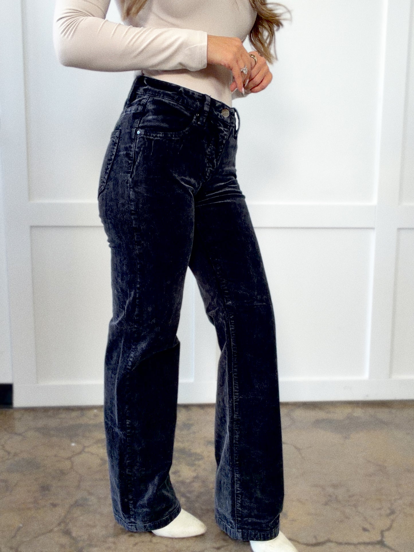 Grace Tummy Control Mid Rise Corduroy Pants