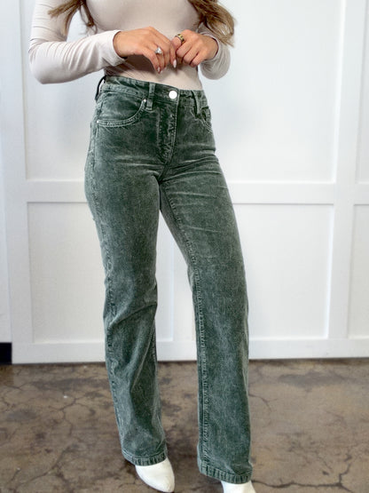 Grace Tummy Control Mid Rise Corduroy Pants