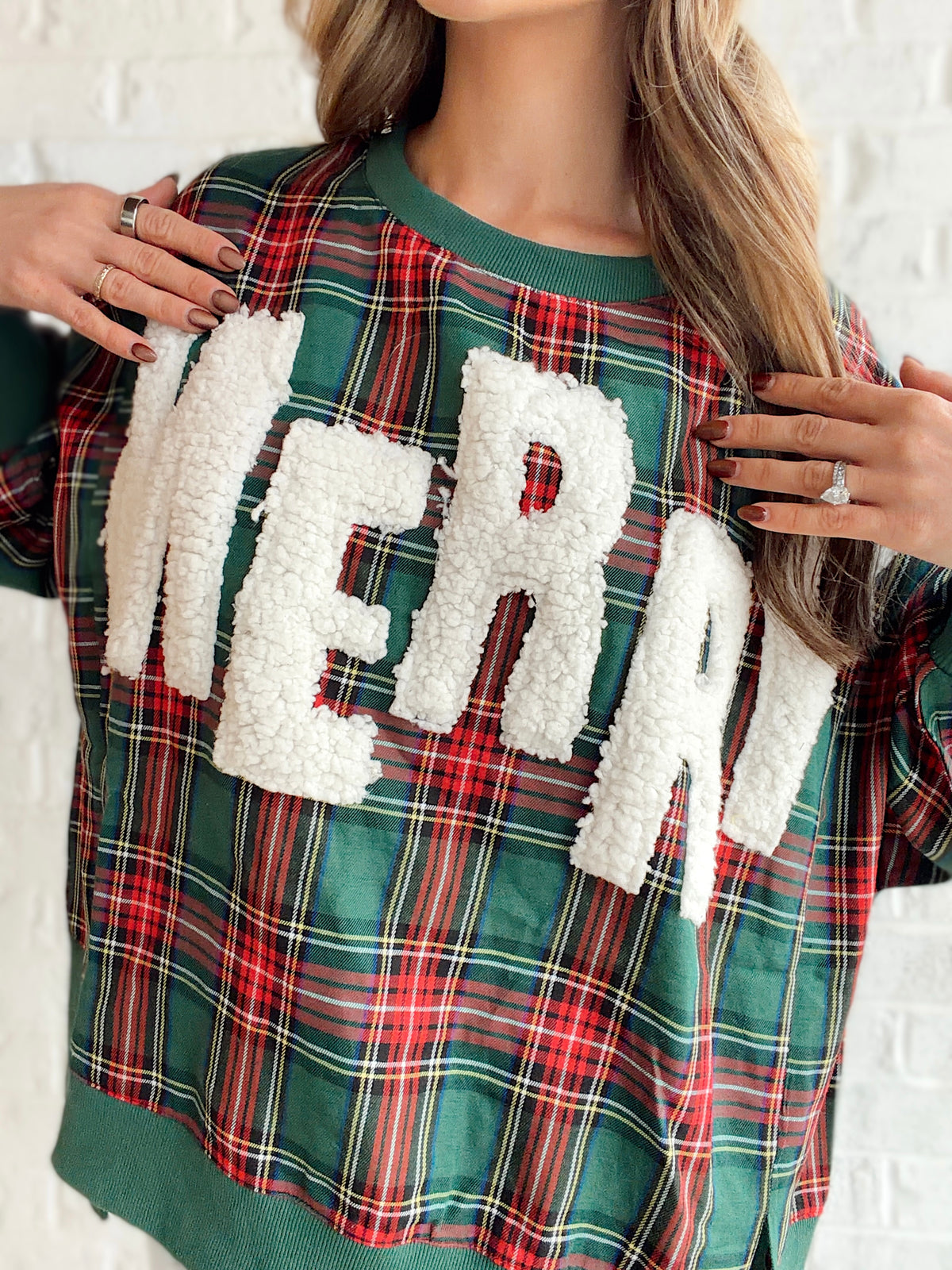 Evergreen Wishes Merry Plaid Pullover