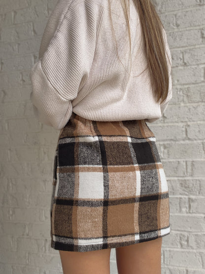 Merry Mae Plaid Mini Skirt