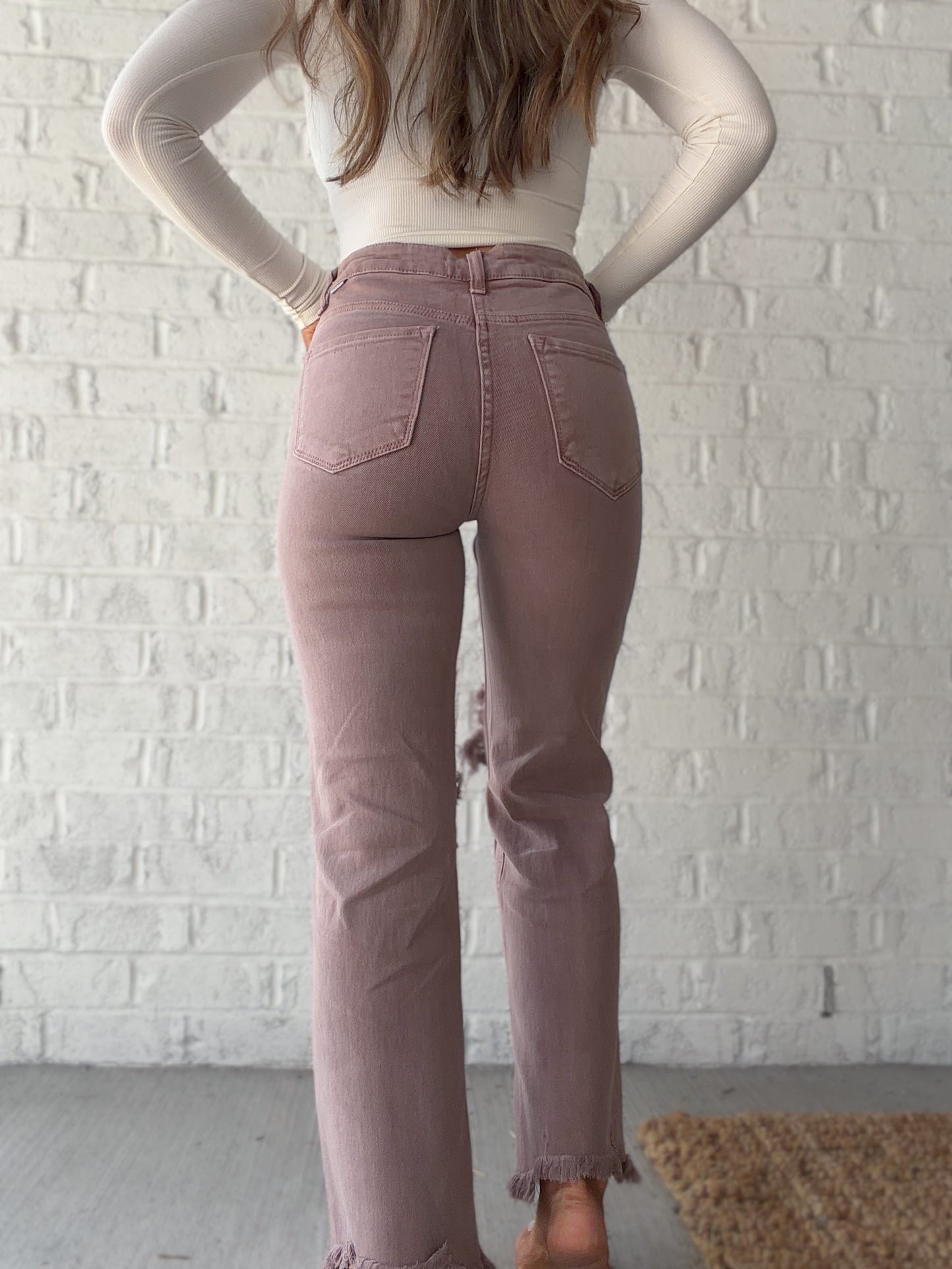 Mya High Rise Wide Leg Distressed Risen Jeans