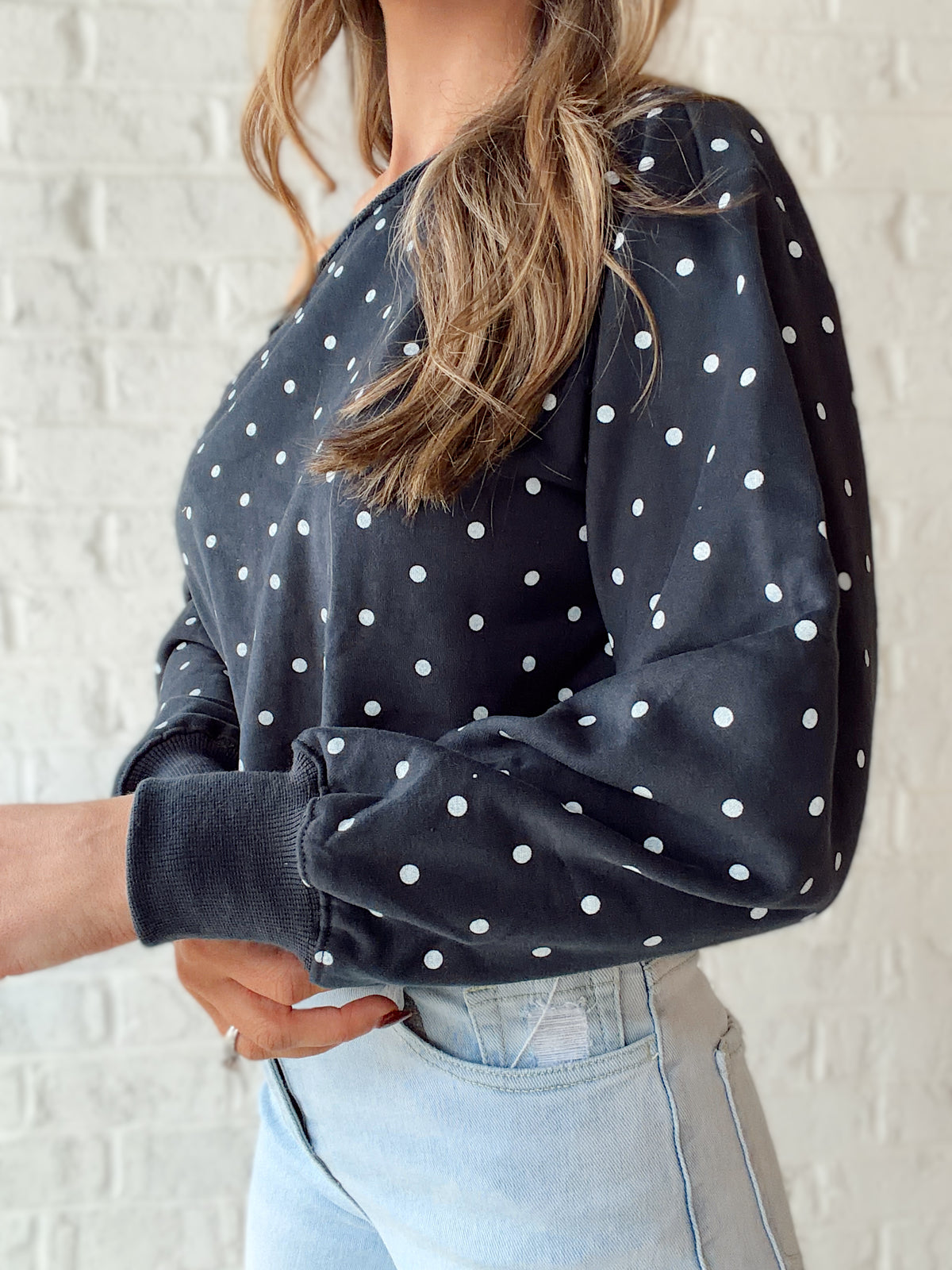Lucky Charm Off The Shoulder Sweatshirt